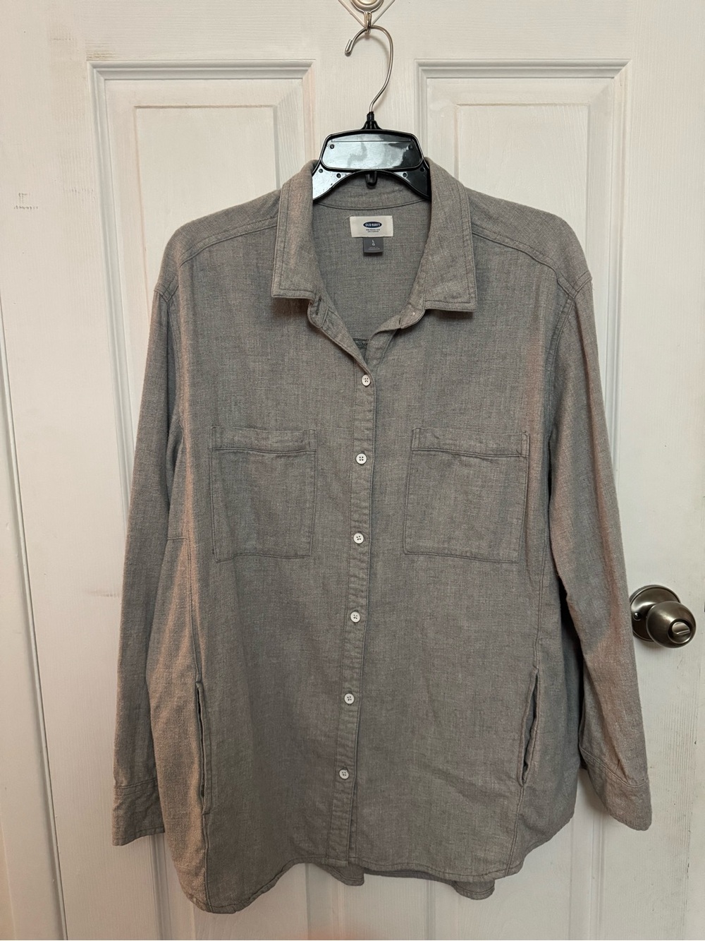 Men's Gray Casual Button-Up Jacket Shirt